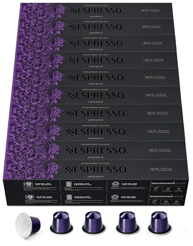 NESPRESSO ORIGINAL Arpeggio 200 Kaffeekapseln | Arabica & Robusta Kaffee, Dunkle Röstung, Intensität 9, Ideal für Espresso