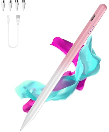 Tablet Stift für Android-Tablets/Smartphones, Schnellladung Stylus Pen | für Android/iOS, Eingabestifte for Writing&Drawing Handy Stift for iPhone/Samsung/HW/Lenovo/Vivo/Mi Gerät,Gradient Rosa