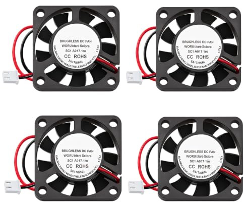4 Stück Lüfter 40mm DC 5V, 0,15A DC Leise 4010 Lüfter 40 × 40 × 10mm mit 28cm Kabel, Kühlkörperlüfter für 3D-Drucker DVR kleine Haushaltsgeräte Reparatur Ersatz