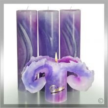 Candela Lotus-Kerzen AQUARELL Lilia Violett 28cm