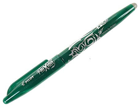 Frixion GREEN PILOT ROLLERBALL PENS - ERASABLE 0.7mm Tip BL-FR7 (PACK OF 3)