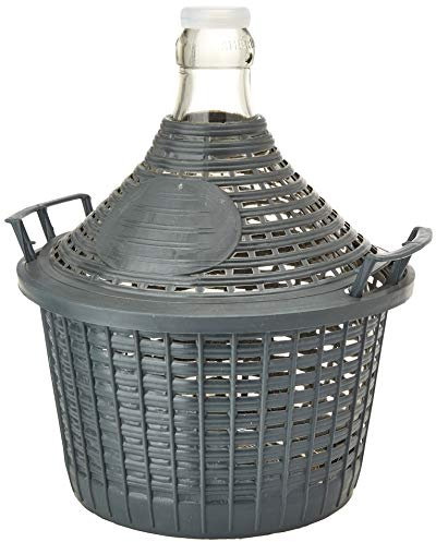 Home bonbonne verre panier plastique, 5 Lt, gris