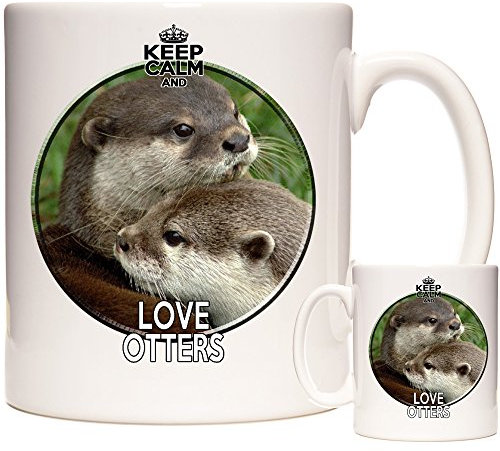 Mug Otter Mug Keep Calm and Love Otters exclusif KazMugz. Mug en céramique