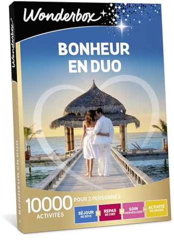 Wonderbox - Coffret cadeau saint valentin - BONHEUR EN DUO - 10 500 Séjours de rêve, repas de chef, soins bien-être prestigieux et séjours sportifs