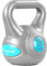 MOVIT Kettlebell STYLISH GREY, Kugelhantel mit Bodenschonender Kunststoffhülle, 2 bis 20 kg, Schadstoffgeprüft, 3 kg Hellblau