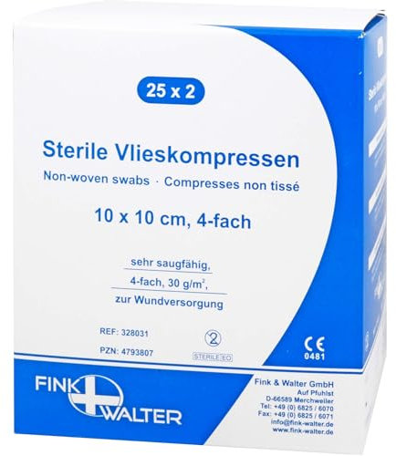 Vlieskompressen 10x10 cm Steril 4fach