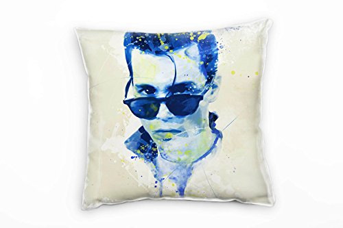 Paul Sinus Art Johnny Depp III Deko Kissen mit Füllung 40x40cm für Couch Sofa Lounge Zierkissen - Dekoration zum Wohlfühlen