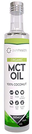 Huile de noix de coco BIO 100% MCT Oil | Bouteille en verre | Acide Caprylique C8 & Acide Caprique C10 | Sans OGM | Paléo | Keto | Ajouter à Bulletproof Coffee. (500ml Biologique C8/C10)