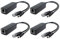 ANVISION 4er Pack Gigabit PoE Splitter, 48V auf 12V 2A Ethernet Adapter, für Überwachungskamera, AP, Voip und mehr, AV-PS12-G
