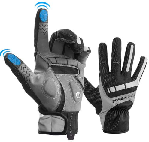 ROCKBROS Handschuhe Frühling Herbst Fahrradhandschuhe Touchscreen Winddicht Handschuhe Vollfinger Winter für Outdoor Sports Laufen Fahrrad Damen Herren XL