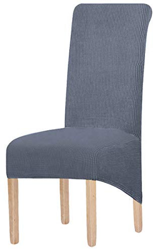 KELUINA XL Stuhlhussen,Universal Stretch Stuhlhussen 2er 4er 6er Set Stuhlbezug für Stuhl Esszimmer(Grau,4 Stück)