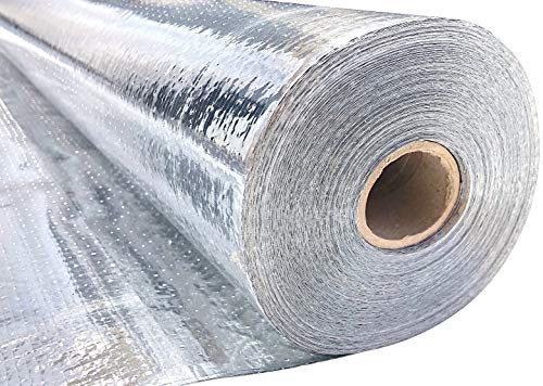 Smartfoil - Barriera radiante di grado industriale, rotolo da 500 mq, per soffitta e casa, isolamento riflettente, perforata, traspirante, in lamina ingegnerizzata (blocca il 95% del calore radiante)
