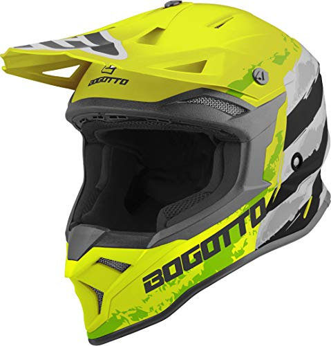 Bogotto V337 Wild-Ride Crosshelm, gelb/schwarz/weiß, 2XL