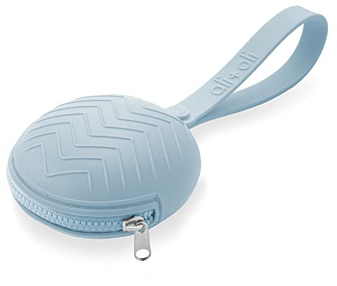 Ali+Oli Silikon-Schnulleretui (Traumblau), 7,6 x 4,1 cm, BPA-freier Schnullerhalter für Neugeborene, Reise-Baby-Schnuller, Silikonbeutel, Schnullerzubehör für Jungen und Mädchen