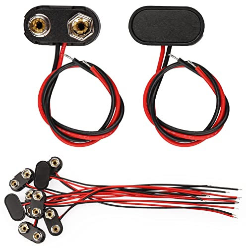 9V Battery Connector,10 PCS T-Type 9 Volt Buckle Connector Hard Plastic Shell Used in Student Experiment,or Other Equipment with Battery