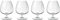 Luigi Bormioli Optica Cognac Glass Set of 4 x 465ml: Crystal Glassware, Dishwasher Safe