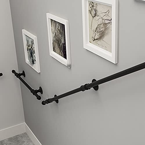 YDYFC Corrimano per Banister Scala 1 2 3 4 5 6 Metri, ringhiera delle Scale |Kit di Supporto per ringhiera Scale per Interni Ambientazione Esterna Passi |Design del Tubo dell'Acqua in Ferro battuto