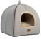 WINDRACINGKatzenbett für Indoor-Katzen, Katzenhöhle, Katzenzelt mit abnehmbarem, waschbarem Kissen, weich und selbstwärmend, Katzennest, Haustierbett, windabweisend, Größe L,