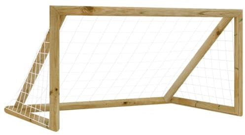 vidaXL Kiefernholz Imprägniert Fußballtor mit Netz Fussball Tor Fußballtornetz Kinderfußballtor Gartenfußballtor für Kinder 160x80x100cm
