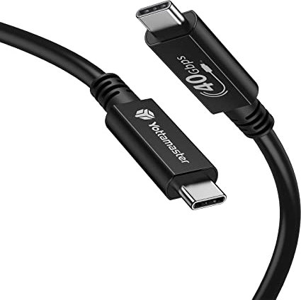 Yottamaster USB4 Cable (0.8m) Compatible with Thunderbolt4 Cable, PD100W Charging Cable Support Single 8K/Dual 5K Display/Daisy Chaining-[P-U80C-2]
