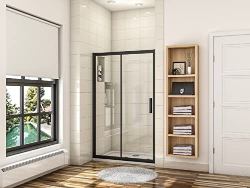 Biubiubath 1200mm Black New Frame Sliding Shower Door Enclosure Easyclean Glass Screen Cubicle1950