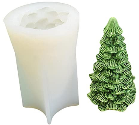 Yajimsa 3D-Weihnachtsbaum-Silikon-Kerzenform - Weihnachtsbaum Fondant Kuchen dekorieren Silikonform - -Weihnachtsbaum-Form für -Aromatherapie-Wachskerzen-Seifen-Heimdekoration