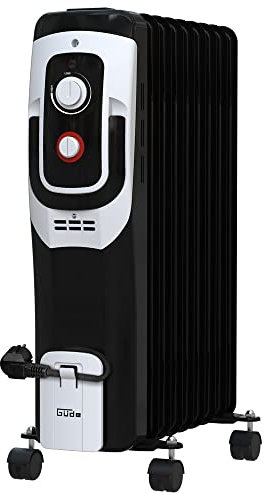 Güde 85191 Ölradiator OR 2000-9 (220-240 V, 2000 W Heizleistung, 3 Heizstufen (800/1200/2000 W), 9 Rippen, stufenloses Thermostat, Kipp- und Überhitzungsschutz, Rollen für einen sicheren Transport)