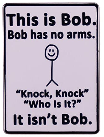 This is Bob,Bob Has No Arms Enamel Pin Funny Graffiti Badge Brooches Lapel Pins Enamel Pins Gift Party Jewelry Decorate Accessories, Metal, no gemstone