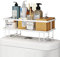 Estantería de Baño sobre el Inodoro. Organizador sobre el WC de Base Adhesiva con Tres Ganchos para Colgar Esponjas o Cepillos. Balda de Inodoro para Almacenar Papel Higiénico y Accesorios de Baño.