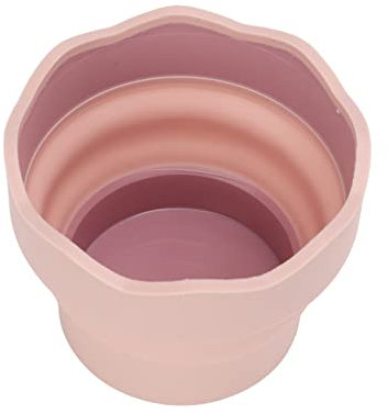 Paint Brush Washer, Portable Collapsible Washing Bucket Silicone Brush Holder Cleaner Painting Water Cup Wash Pen Barrel Pot Basin Container for Art Watercolor Oil Painting Tools(Pink)