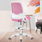 KERDOM Chaise de bureau ergonomique avec accoudoirs rabattables et support lombaire - Chaise pivotante réglable en hauteur avec anneau de repose-pieds - Convient pour la maison et le bureau - Rose
