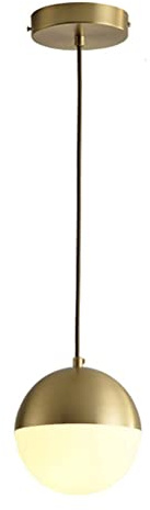 Modern Pendelleuchte Moderne Glaskugel-Pendelleuchte, Mid-Century-Opalglas-Hängeleuchte, Leuchte, goldfarbene Messing-Deckenleuchten for Kücheninsel, Schlafzimmer, Schlafzimmer, Foyer, Café ( Size : 1