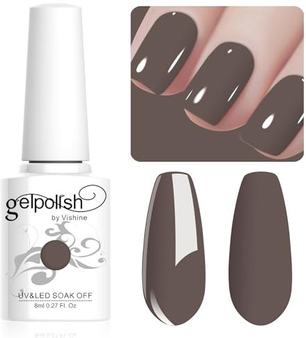 Vishine Gel Polish, 8ml Dark Brown Soak Off UV LED Nail Art DIY Manicure for Girls Women #086