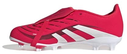 adidas Predator League Fold-Over Tongue Firm Ground Football Boots Kids, Scarpe da Calcio, Lucid Red/Cloud White/Core Black, 35 EU