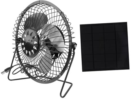 Cabilock Ventilador Solar Usb Ventilador De Mesa Ventilador De Energía Libre Al Aire Libre Ventilador De Energía Solar Almacenamiento De Latas De Galletas Ventilador De Carga Exterior