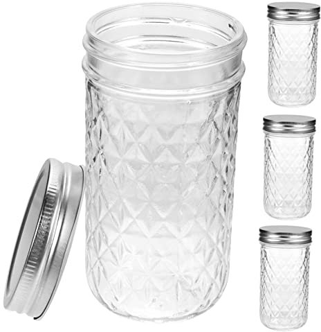 TOPBATHY Tarro De Mermelada De 4 Piezas Frascos Pequeños Botellas De Mermelada De Vidrio Recipiente Pequeño Para Miel Recipientes Para Mermelada Frascos De Miel Transparentes Frascos
