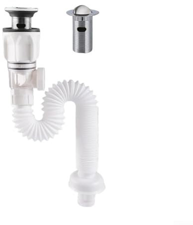 EXTRWORY Deodorant Abflussrohr Flexibles Rohr Ablaufschlauch Teleskop Waschbeckenabtropfgestell Gerader Wandabflussschlauch Abtropfen Lassen(white)