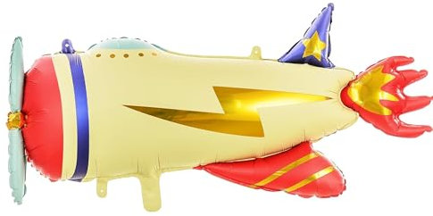 XXL Folienballon Flugzeug bunter Ballon Deko Geburtstag Airplane Kindergeburtstag Junge Geschenk Kinder Kinderzimmer Deko Größe 90cm