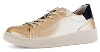 Gabor Damen Low-Top Sneaker, Frauen Halbschuhe,schnürschuhe,schnürer,straßenschuhe,Strassenschuhe,Sportschuhe,Gold/schwarz,42.5 EU / 8.5 UK