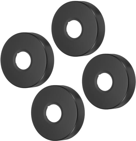 sourcing map 4pcs Shower Arm Flange 80mm/3.1 OD Escutcheon Plate Stainless Steel Round Plumbing Cover Plates for 25mm/1 Dia Water Pipe Faucet Decoration Accessories, Black