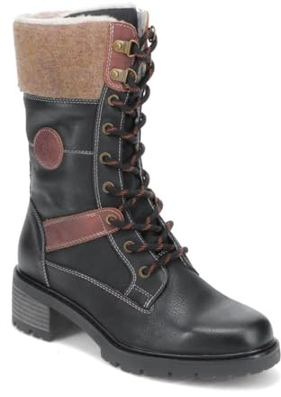 Pavers Womens Faux-Fur Cuff Lace-Up Boots | Autumn Winter Collection | Lace Up Boot | Zip | Block