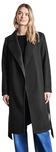 STREET ONE Damen A202047 Revers-Mantel, Black, 42