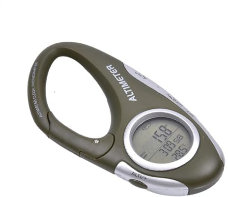 Ynnhik Höhenmesser zum Wandern, Multifunktionaler digitaler Höhenmesser mit Kalender | Wanderzubehör Karabiner-Höhenmesser für Erwachsene