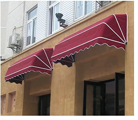 Tenda da sole per porte e finestre, impermeabile, in tessuto di poliestere, per protezione da pioggia, neve e sole, pieghevole e completamente assemblata, colore rosso, 120 x 60 x 60 cm