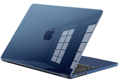 BlueSwan Hülle Kompatibel mit MacBook Air 13 Zoll M4 A3240 M3 A3113 M2 A2681 2025 2024 2022 [Passt zum Mitternacht von Mac] Mac Air 13,6 Cover Hartschale Schutzhülle Snap Case, Mitternachtsklar
