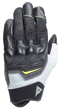 Dainese - Ermex-Handschuhe, Sommer-Motorradhandschuhe, atmungsaktiv mit Mesh-Einsätzen, starre Knöchelprotektoren, Lederverstärkungen, Touchscreen, Schwarz und Grün, Größe L