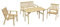 gartenmoebel-einkauf Gartengarnitur Gartenset Sylt 4-teilig (2X Sessel, 1x Bank 2-sitzer, 1x Tisch), Kiefer massiv, unbehandelt, Outdoor