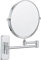Nicesail Miroir de maquillage mural chromé avec grossissement 5X - Miroir grossissant pour salle de bain - Miroir de rasage extensible - Diamètre : 20 cm