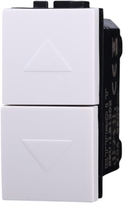 1 MODULO PULSANTE DOPPIO SALISCENDI, BIANCO, COMPATIBILE CON BTICINO LIVING, PER TAPPARELLE AVVOLGIBILI, MODULI E FRUTTI 100% COMPATIBILI, MATERIALI DI ALTA QUALITA'