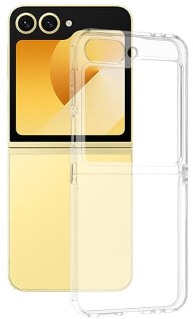 Techsuit für Samsung Galaxy Z Flip6 Flip7 FE Hülle mit Soft Touch, Nicht Vergilbendes Material, Kristallklar, Erhöhte Kanten, Kabelloses Laden Kompatibel, Clear Silicone Series, Transparent